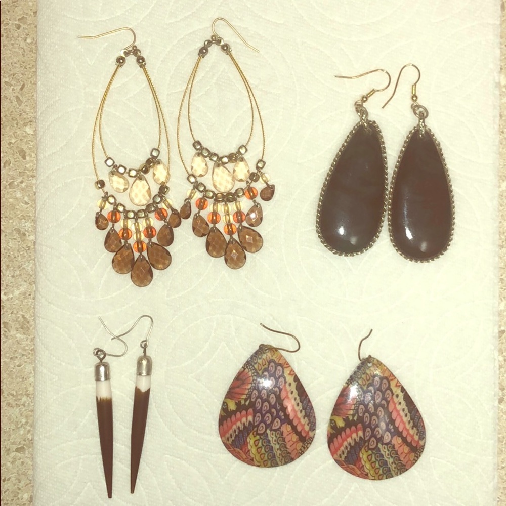 Four Casual Earrings Bundle or Sold Separetly